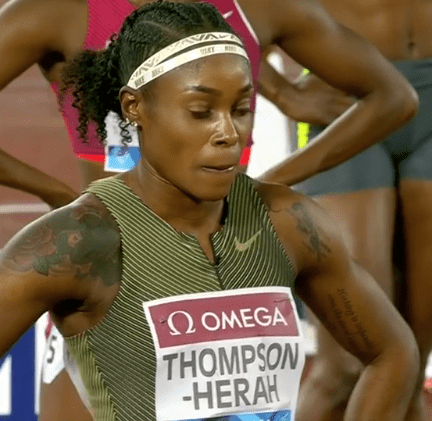 Elaine Thompson-Herah, who swept the 100m and 200m at the last two Olympics, was a distant second in 22.25, outleaning world