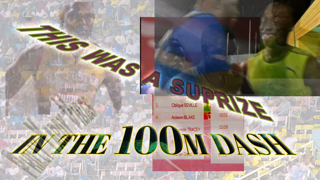 Men's 100m final at the Jamaica Senior Trials in 2023