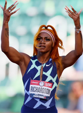 Sha’carri Richardson and Jamaican athlete Janeek Brown