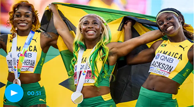 Shelly-Ann Championship Record 10.67 complete Jamaica world Championships sweep
