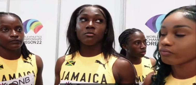 Jamaica women Relay team interview after Semifinal at world Championships2022