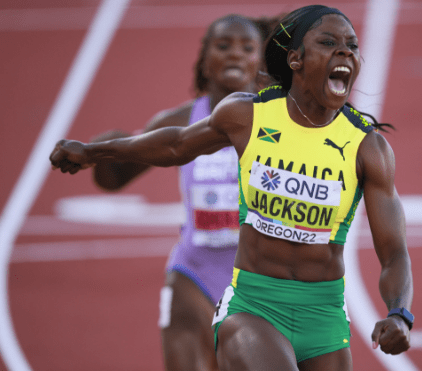 Shericka Jackson speaks on Her Victory in 100m and 200m Events at the 2023 Prefontaine Classic