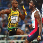 Asafa Powell and justin Gatlin