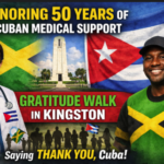 Celebrating Cuban medical support in kingston, Jamaica