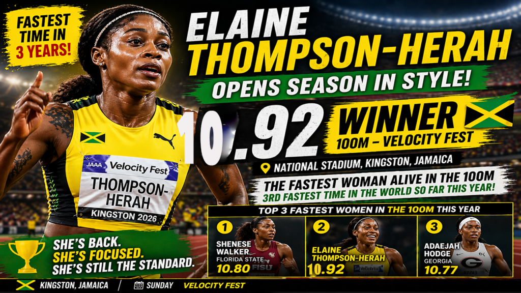 Elaine Thompson-Herah’s fastest performance in three years
