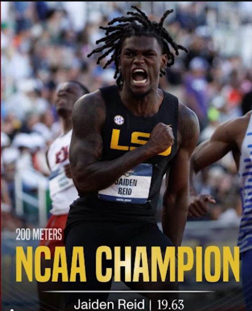 Jaiden Reid broke 200m ncaa record in the 2026 championships