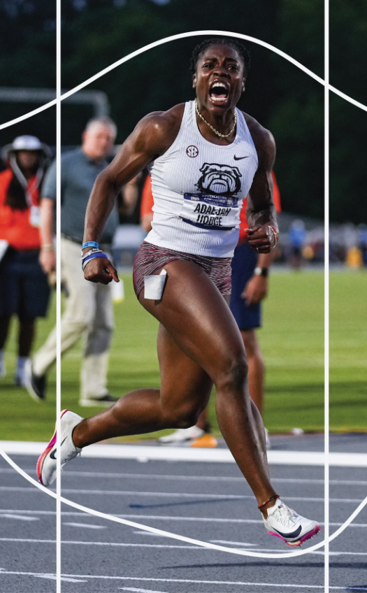 British Virgin Island of Adaejah Hodge of University of Georgia silver in the NCAA 100m final