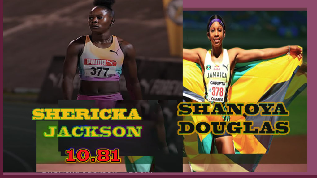 Shericka Jackson and Shanoya Douglas win 100m title senior and juniors respectively at the Jamaica 2026 athletics championships
