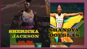 Shericka Jackson and Shanoya Douglas win 100m title senior and juniors respectively at the Jamaica 2026 athletics championships