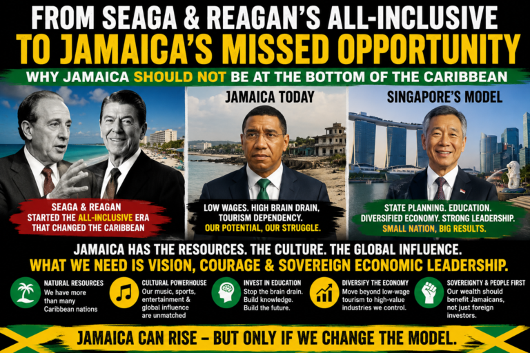 Seaga and Reagan's all-inclusive to Jamaica's missed opportunity to Andrew Holness doubled down on tourism, while Singapore created opportunities