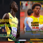 Obilque Seville 100m world lead and Gary Card 9.93 for second place and broke Jamaica junior record