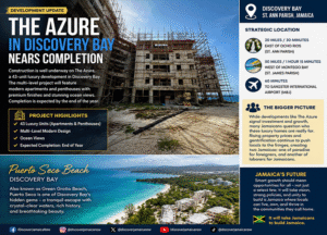 The Azure luxury apartment and penthouse development under construction in Discovery Bay, St. Ann, Jamaica. The 43-unit waterfront residential project is expected to be completed by the end of 2026.