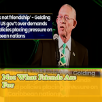 Former Jamaican Prime Minister Bruce Golding remarks on US bullying